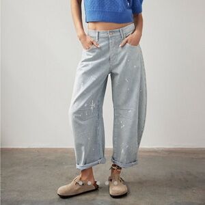 We The Free railroad track barrel  Jeans